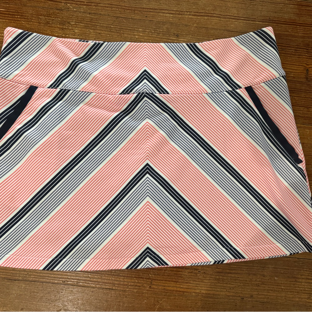 Adidas Golf Striped Pink and Black Chevron Skirt